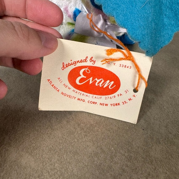 Vintage Snuggly Midget Zoo Spotty Blue Firm Bunny Felt Floppy Ears - Picture 7 of 8